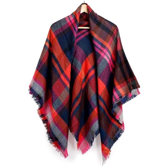 🔸🔹Autumn Sunset🔸🔹 Plaid Blanket Scarf - Picture 5 of 6